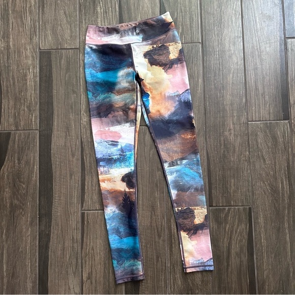Carbon38 High Rise Watercolor Leggings Sz S - Picture 1 of 6